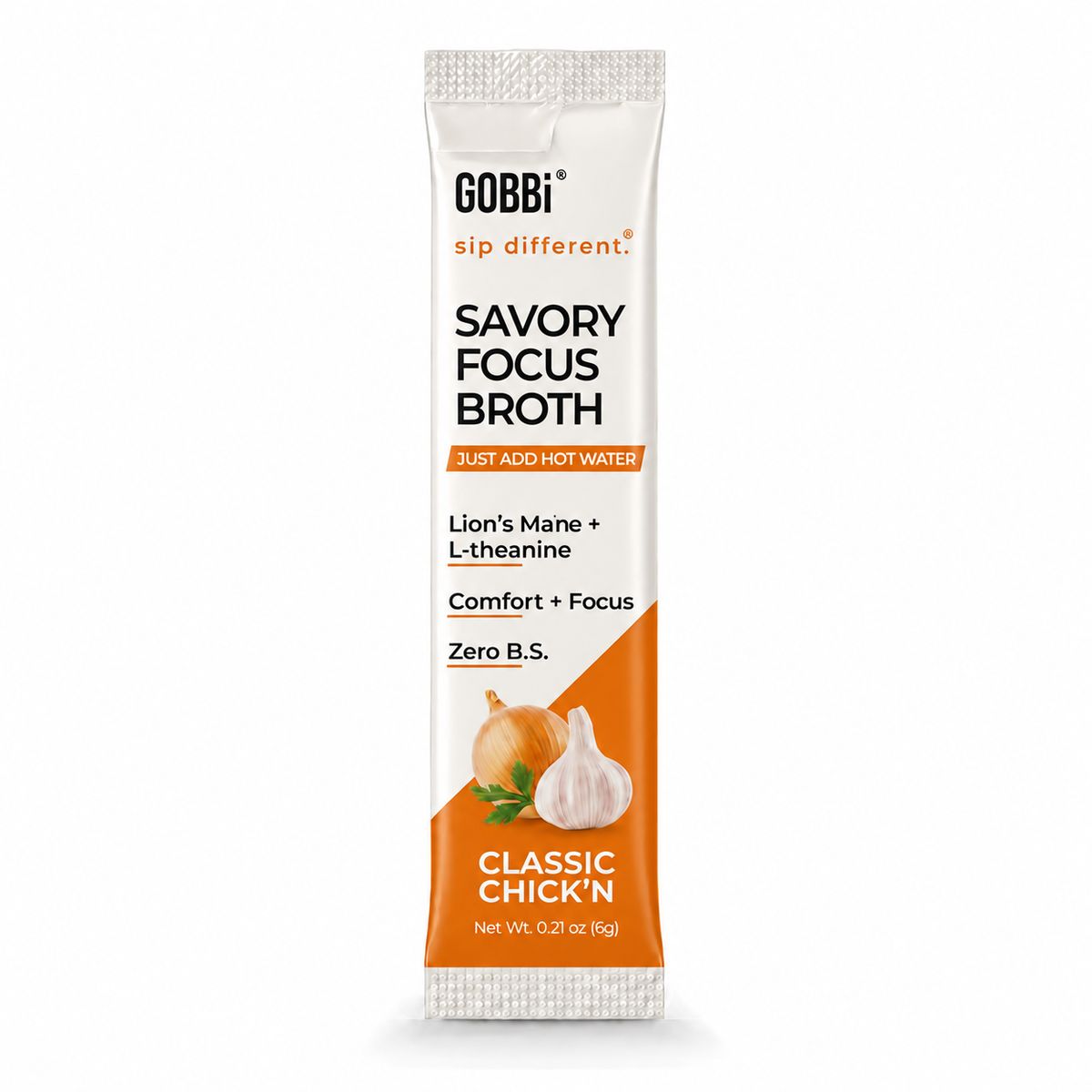 GOBBi Savory Focus Broth Classic Chick'n single-serve stick