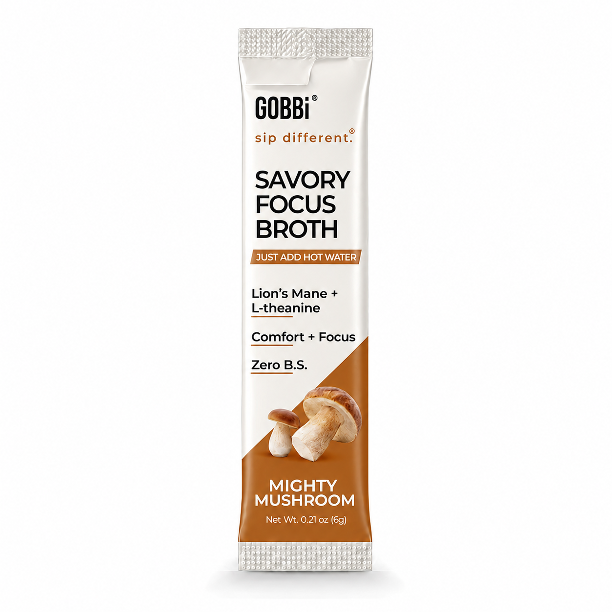 GOBBi Savory Focus Broth Mighty Mushroom single-serve stick