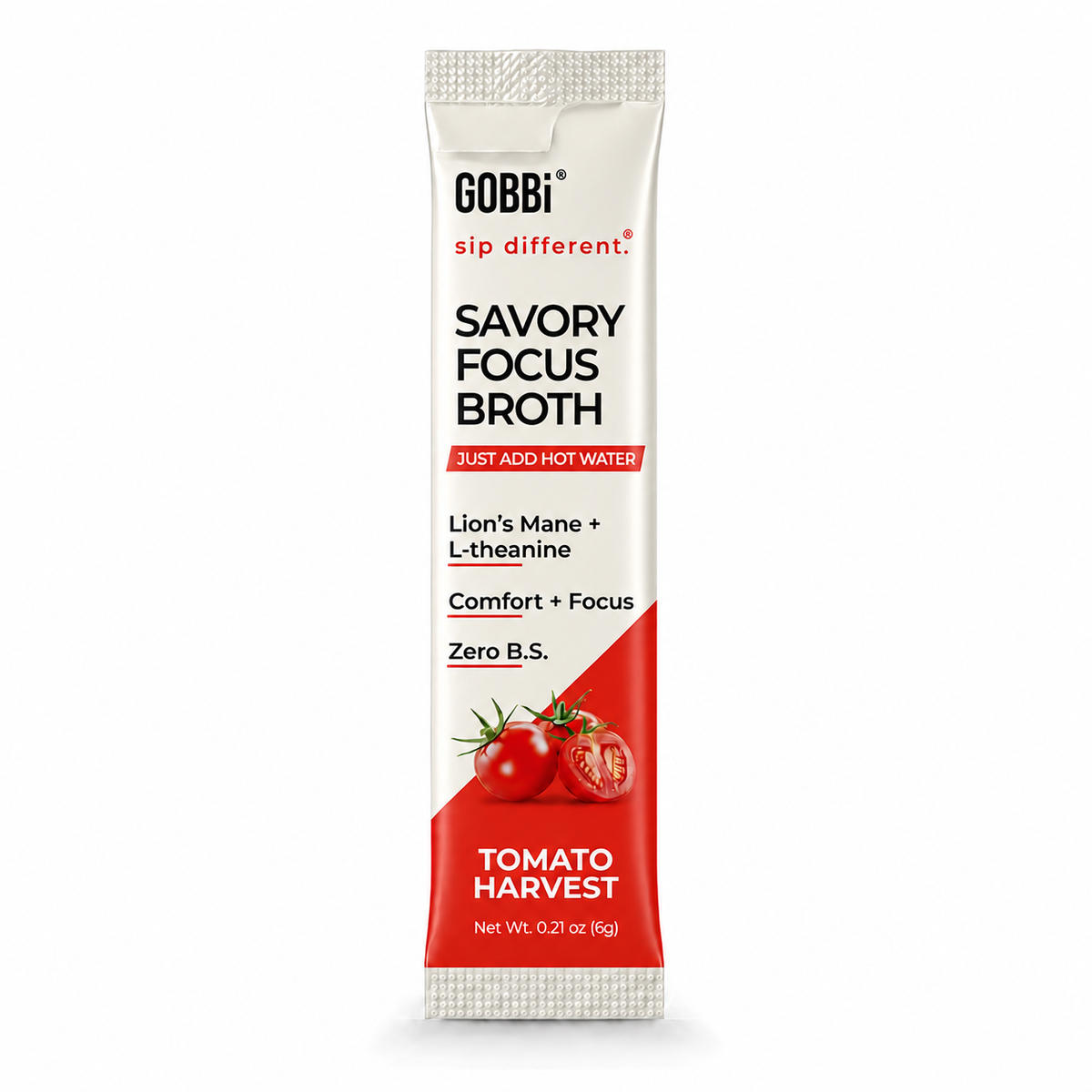 GOBBi Savory Focus Broth Tomato Harvest single-serve stick