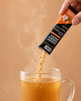 GOBBi Classic Chick’n Energy Broth stick pack pouring into hot water