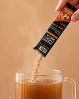 GOBBi Mighty Mushroom Energy Broth stick pack pouring into hot water