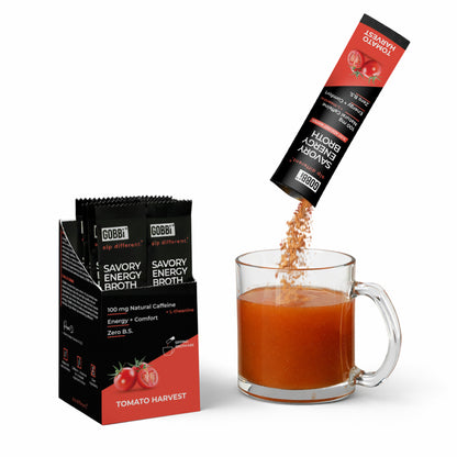 Gobbi Energy Broth - Tomato Harvest - Case (10 Stickpacks per Caddy, 12 Caddies per Case)